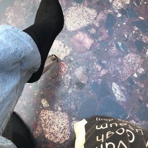 SOCK BOOT WITH CLEAR HEEL